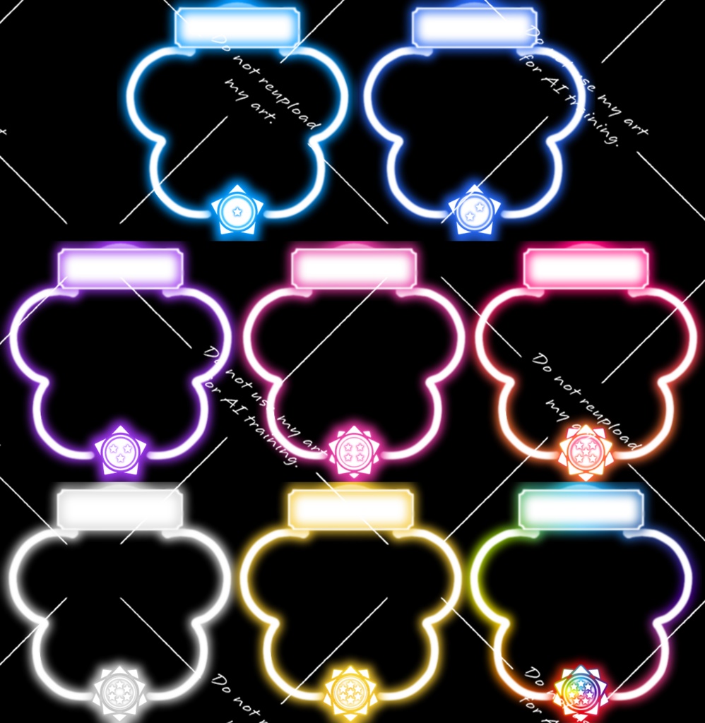 【IRIAMファンバッチアイコンリング】☆1～8までのネオン調リング素材(花)