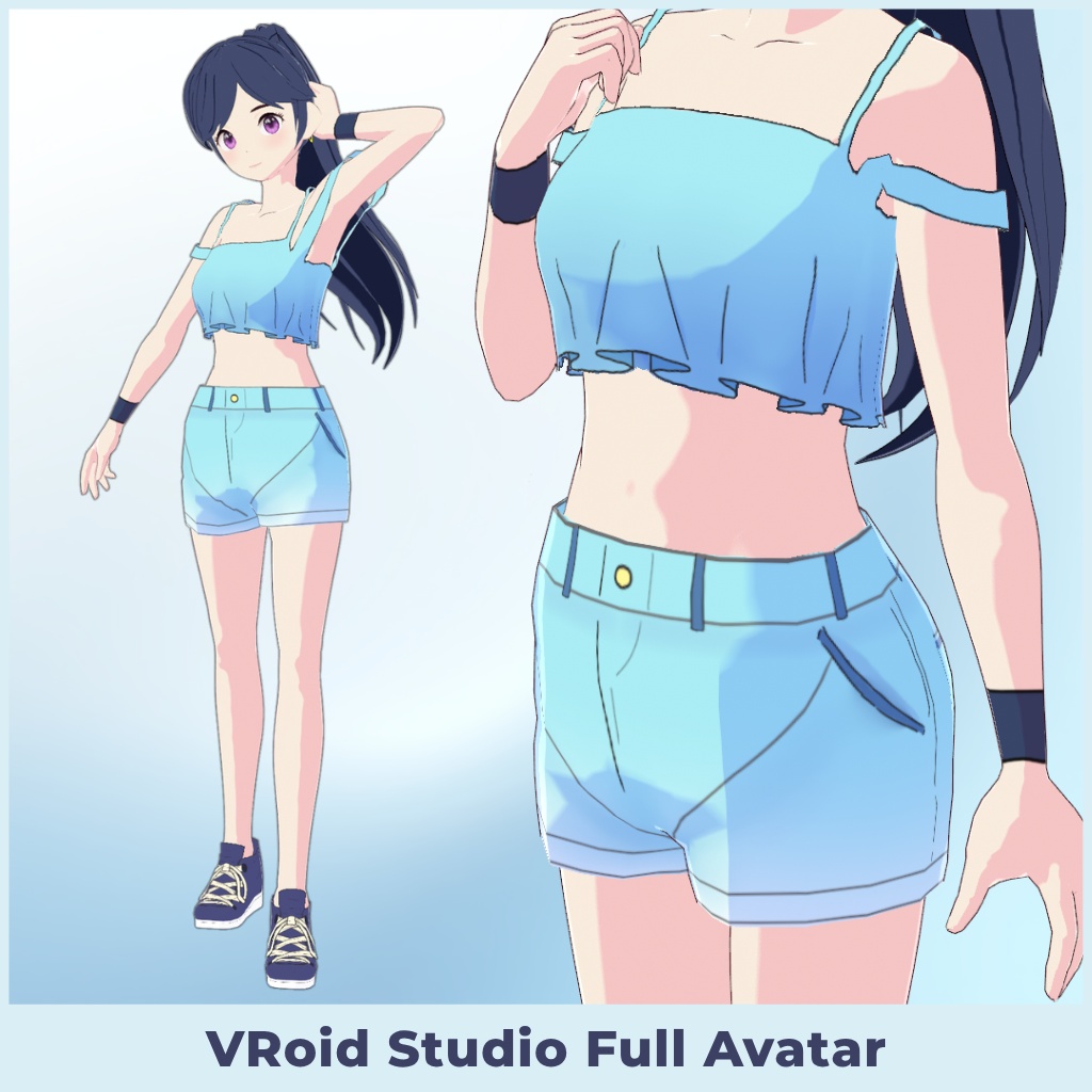 Simple self-shading VRoid girl model