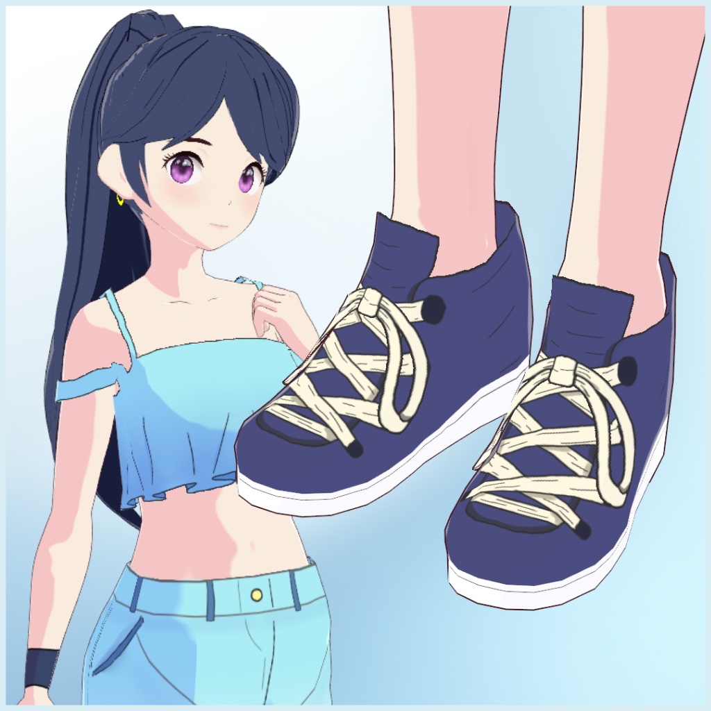 Simple self-shading VRoid girl model
