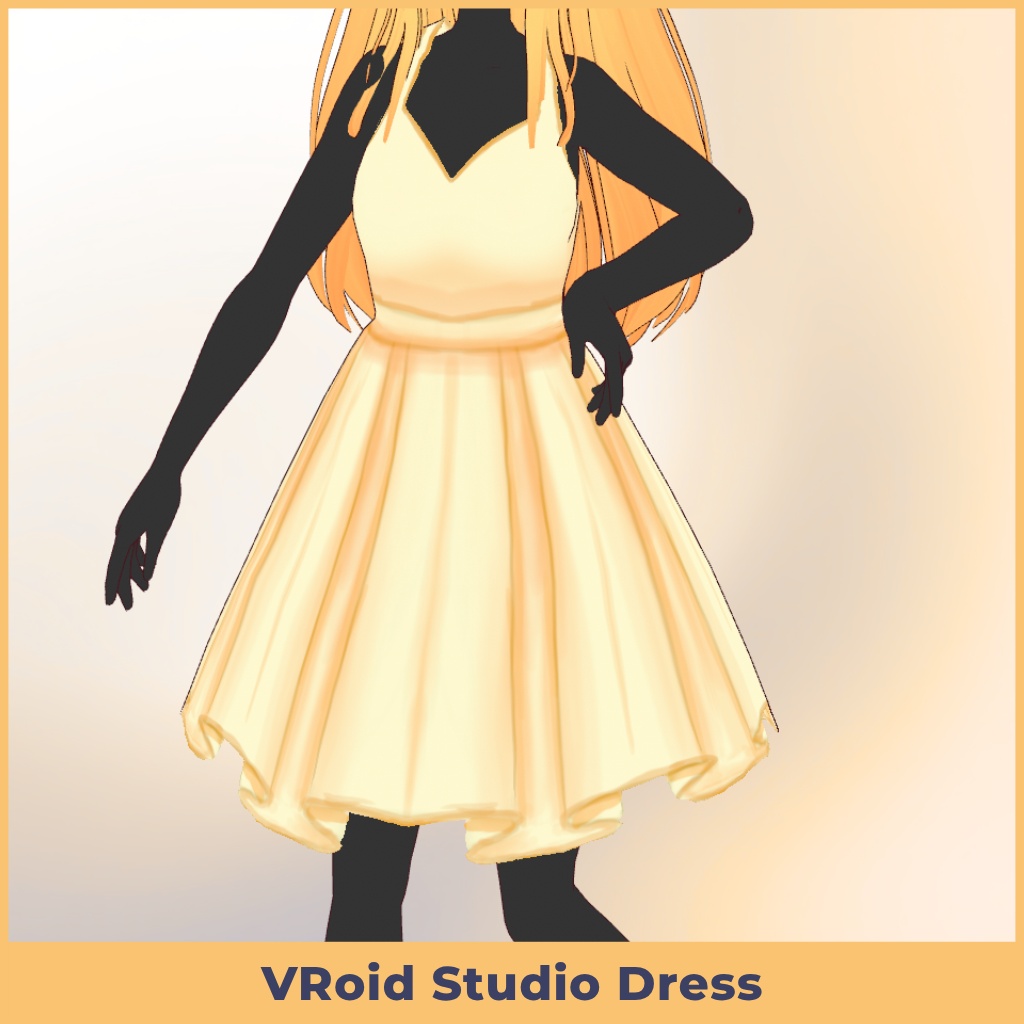 【VRoid】 Yellow Dress + Free Hair Texture
