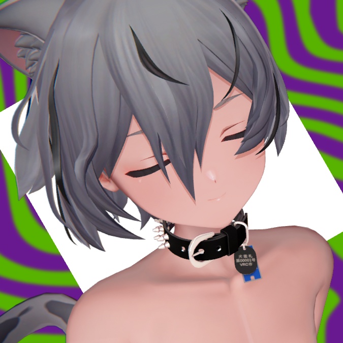 【複数アバター対応】トゲトゲ首輪