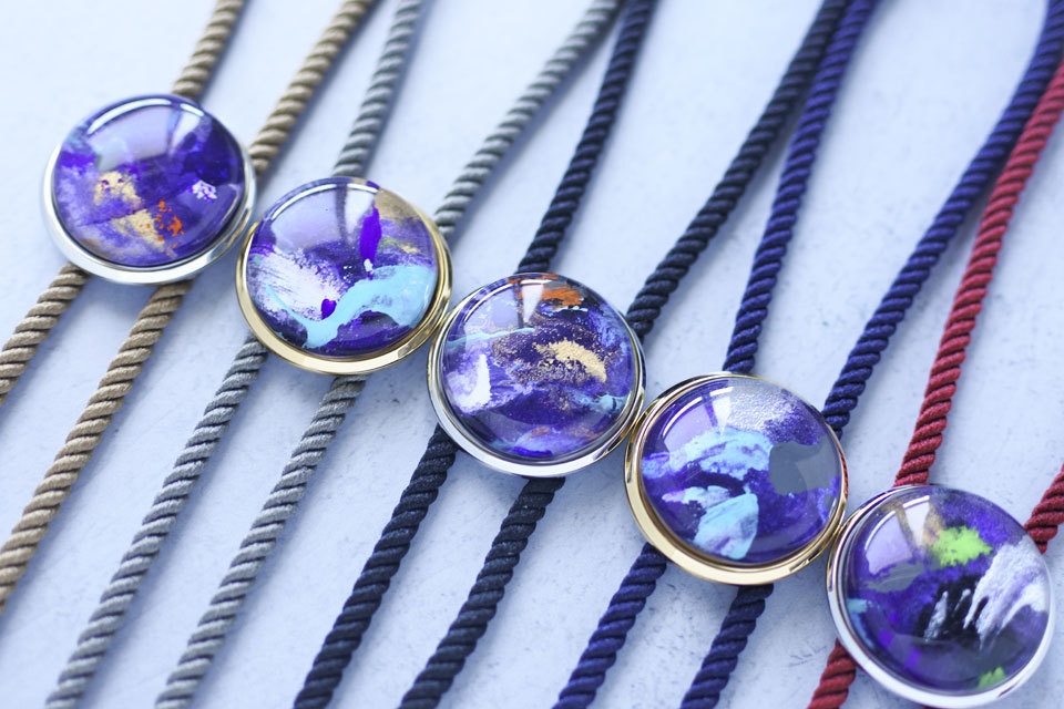 《abstract art:紫》ループタイ【原画】