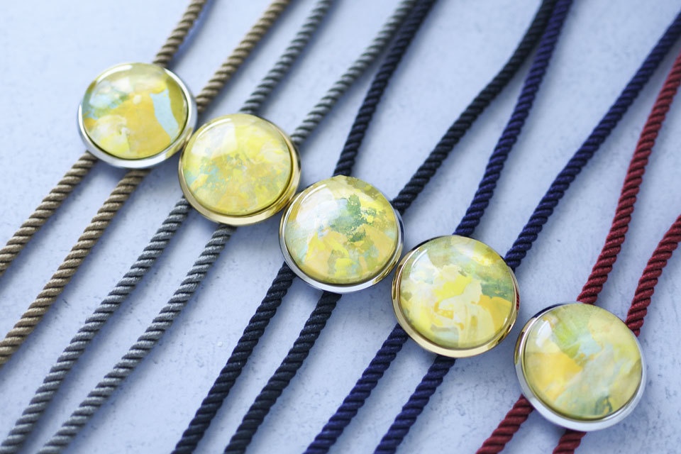 《abstract art:黄》ループタイ【原画】