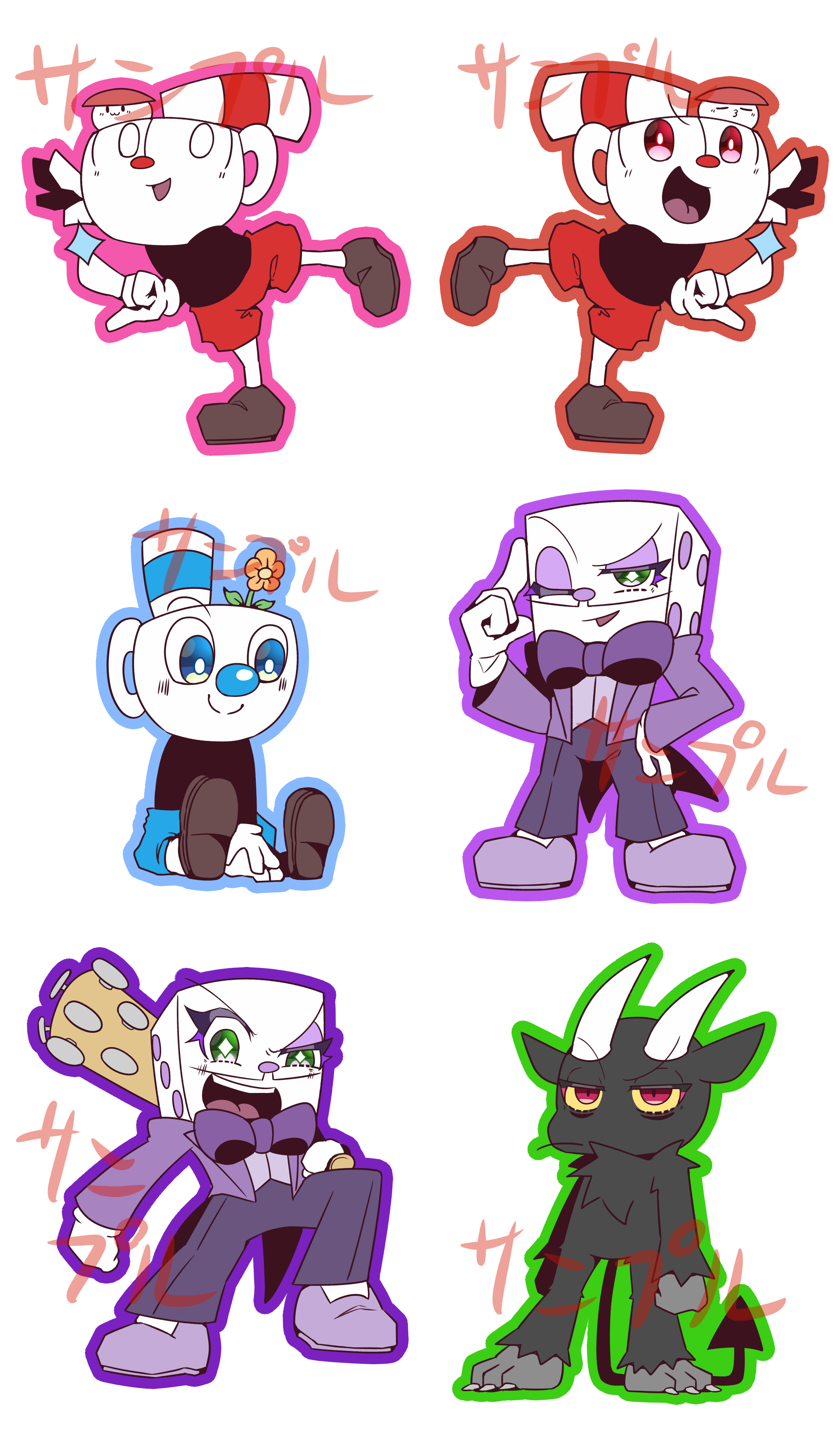 【Cuphead】ダイカットシールセット