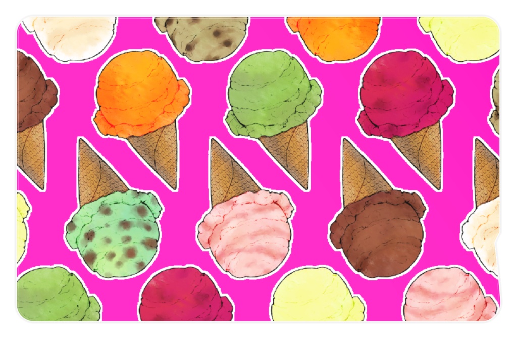 アイスクリーム屋さんモチーフICカードステッカー