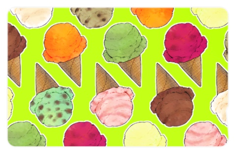 アイスクリーム屋さんモチーフICカードステッカー