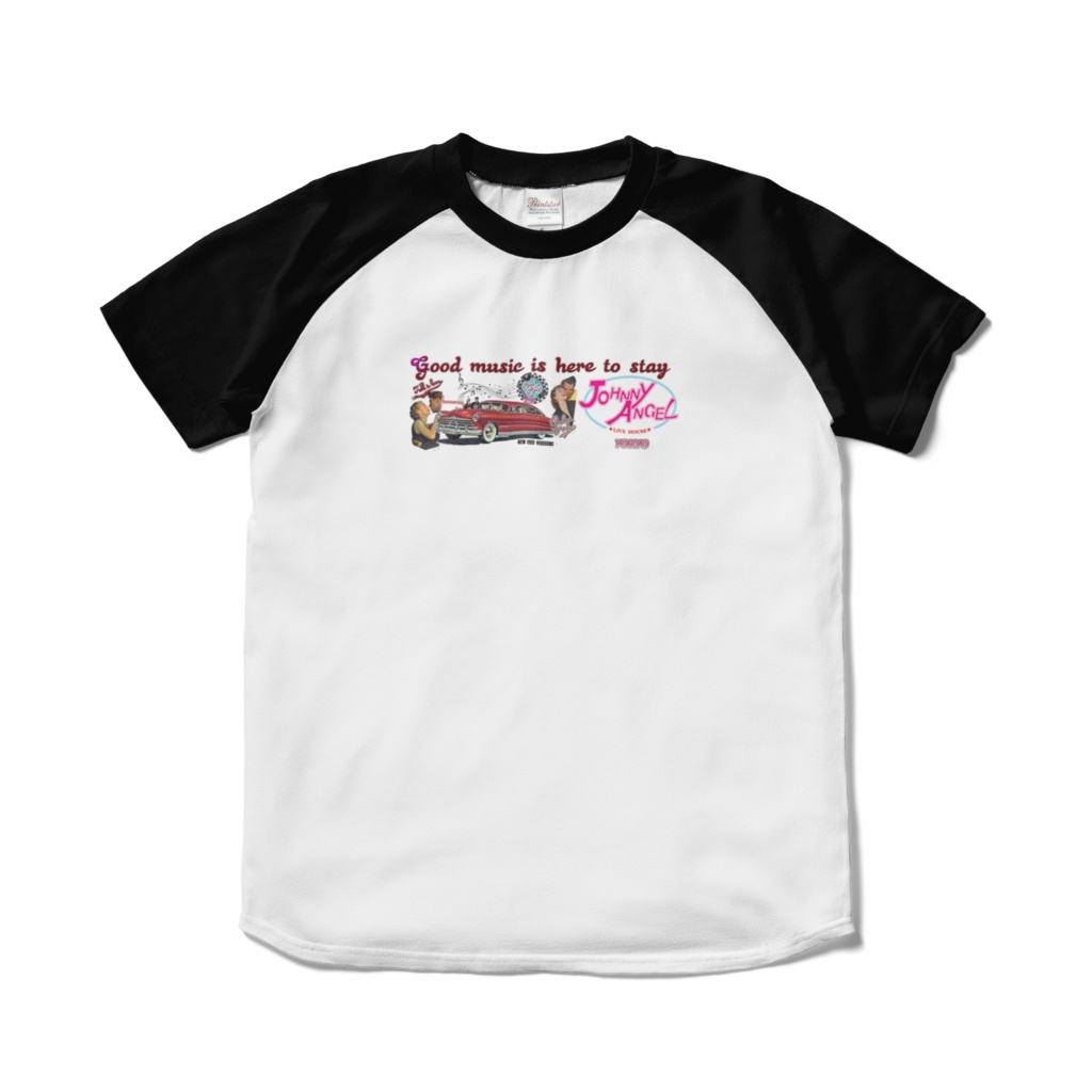 Live House Johnny Angel Tokyo T-shirt TipeC　Black/White（ライブハウス　ジョニーエンジェル東京Tシャツ　タイプCブラック/ホワイト/黒白）