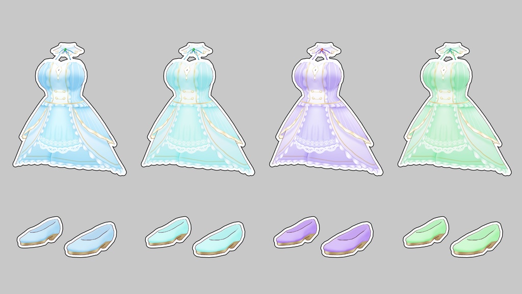 【Vroid用】アイドル風ドレス衣装テクスチャセット