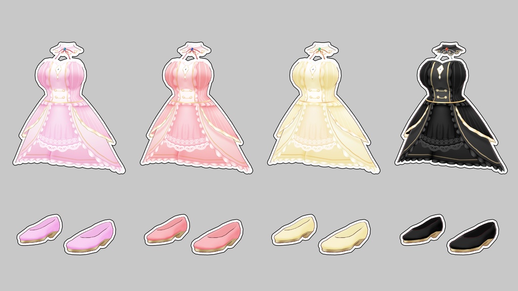【Vroid用】アイドル風ドレス衣装テクスチャセット