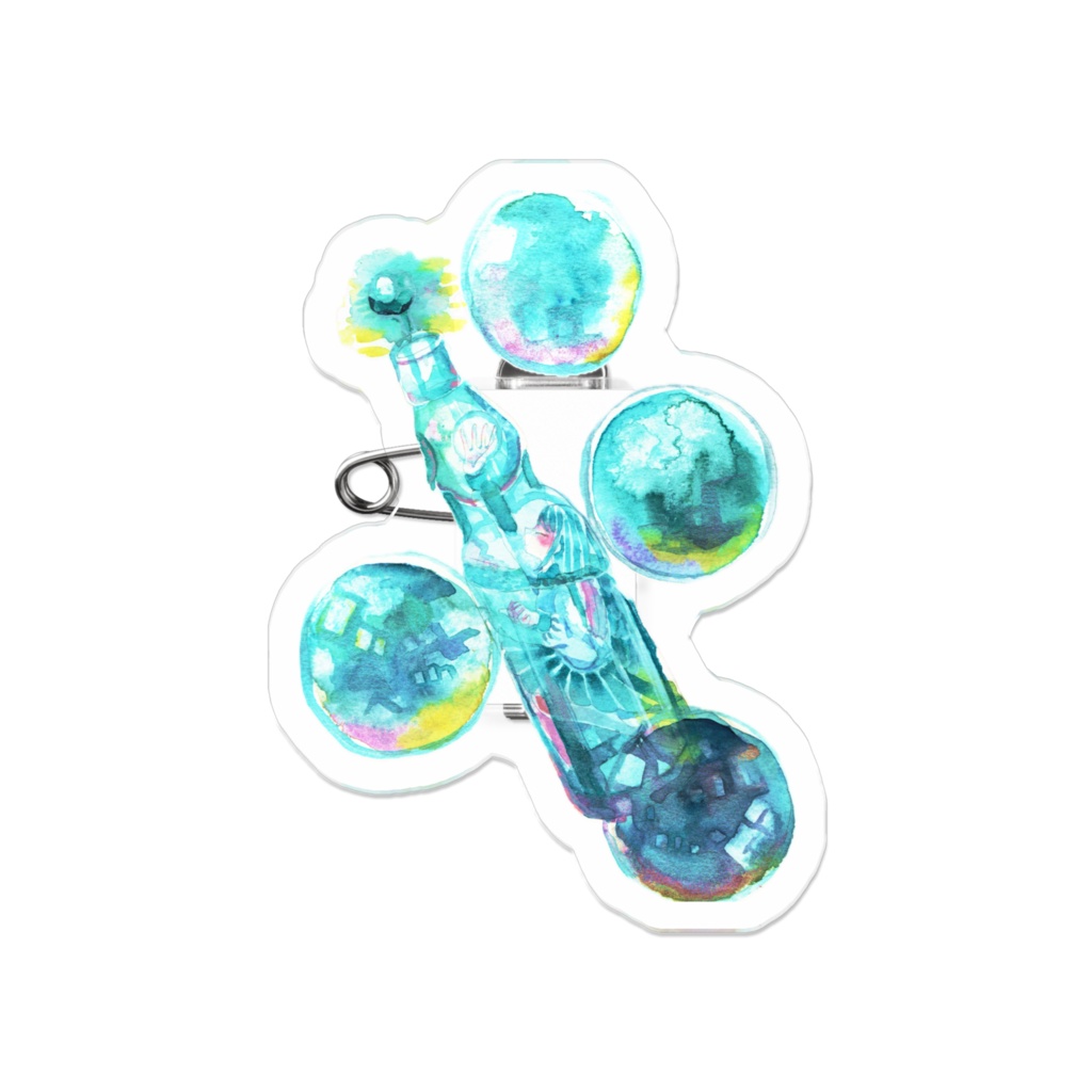 らむねびん アクリルバッチ