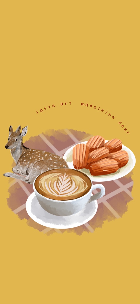 スマホ壁紙 鹿とラテアート Koko S Art Gallery Booth