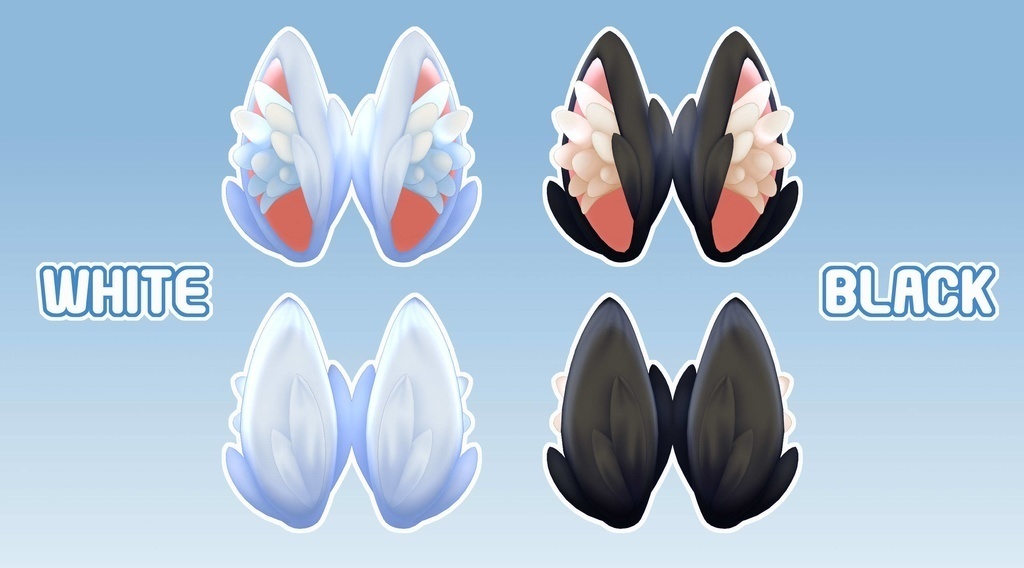 Fluffy Ears v2 (printable, Textures) Complete Eddition