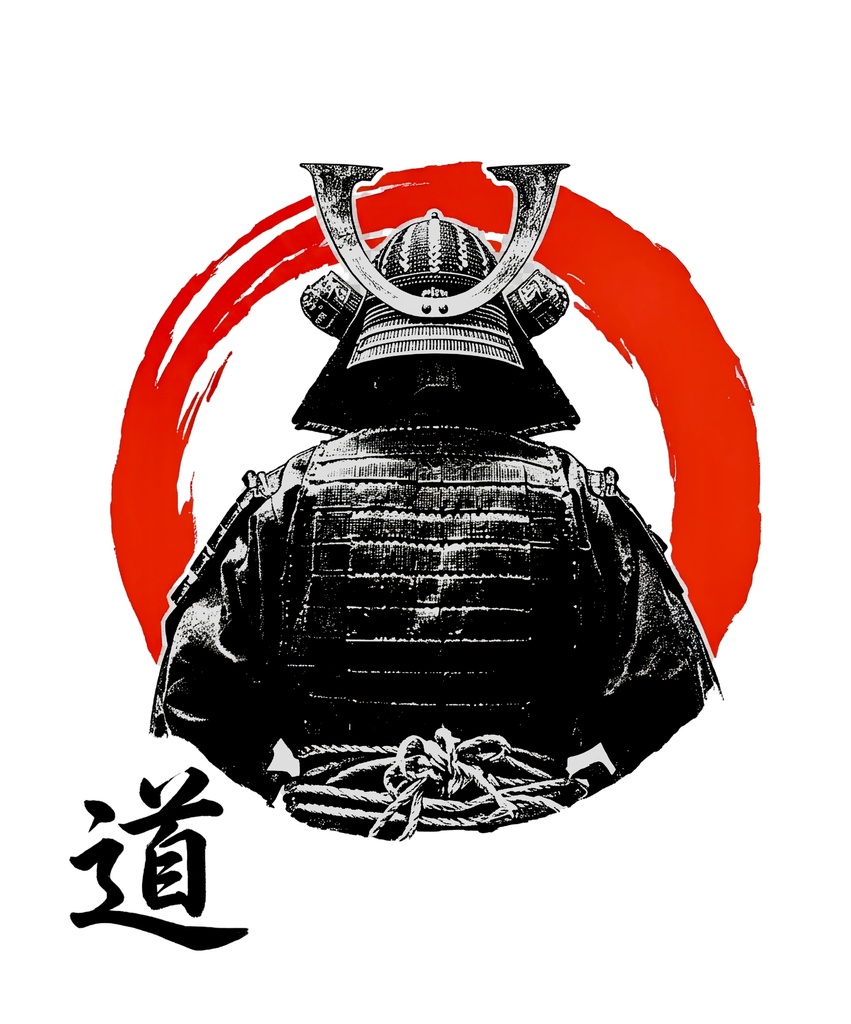 墨書✖️AIアート「道」武士道オリジナルTシャツ(和モダン
