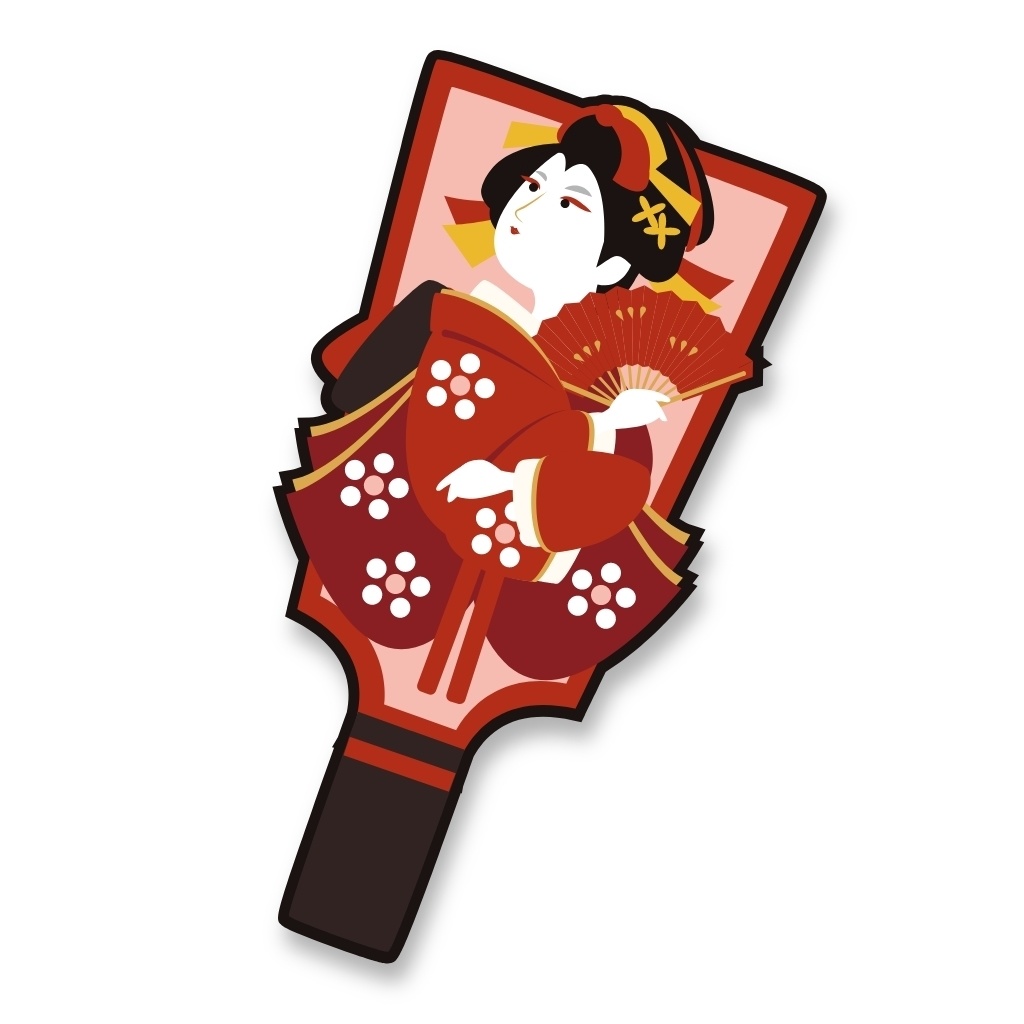 【ふっくらステッカー】羽子板