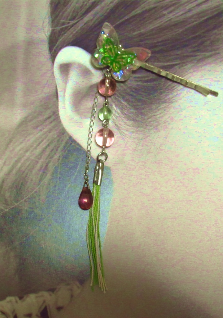 四季色チョウチョのヘアピン