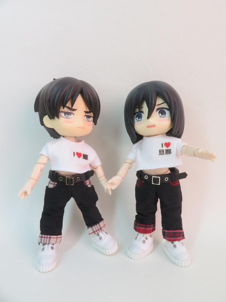 【黒×チェックのパンツ】ベルト付き:オビツ11 ねんどろいどどーる