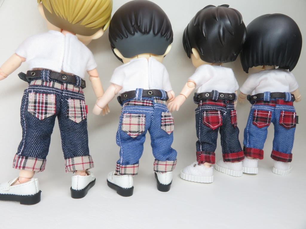 【デニム×チェック】ロールアップパンツ