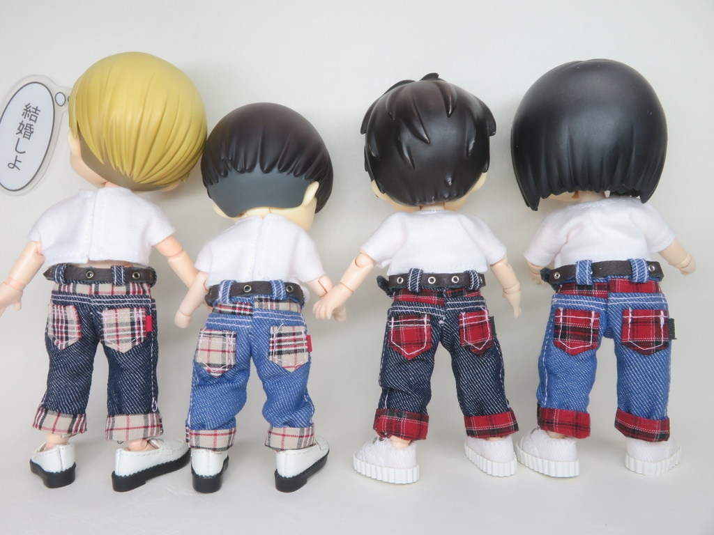 【デニム×チェック】ロールアップパンツ