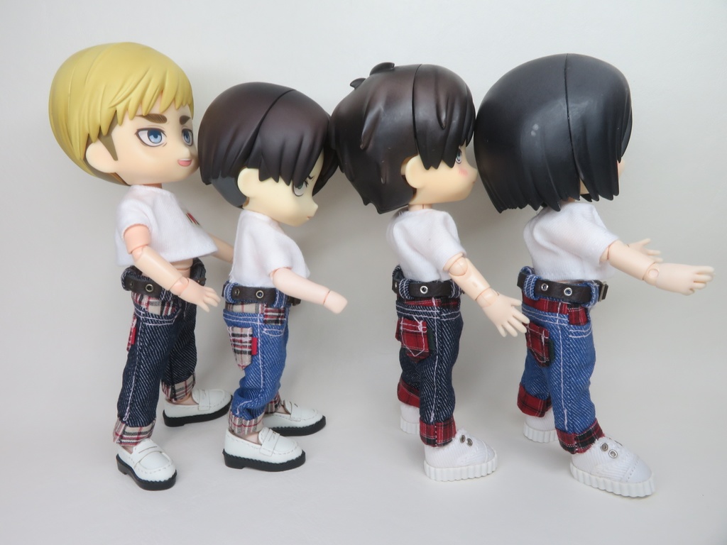 【デニム×チェック】ロールアップパンツ