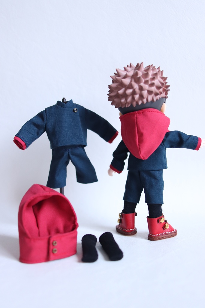 【制作中8/21】【Boo-32】紺×赤 制服/オビツ11