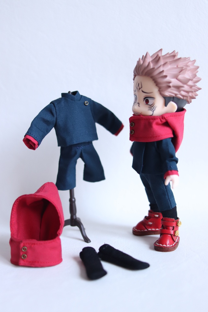 【制作中8/21】【Boo-32】紺×赤 制服/オビツ11