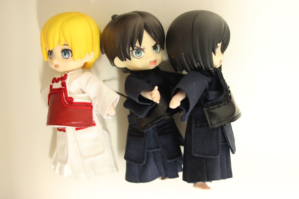 【剣道着+防具】オビツ11,ねんどろいどどーる身長調整,ミニパオラ,セリアドール15,19