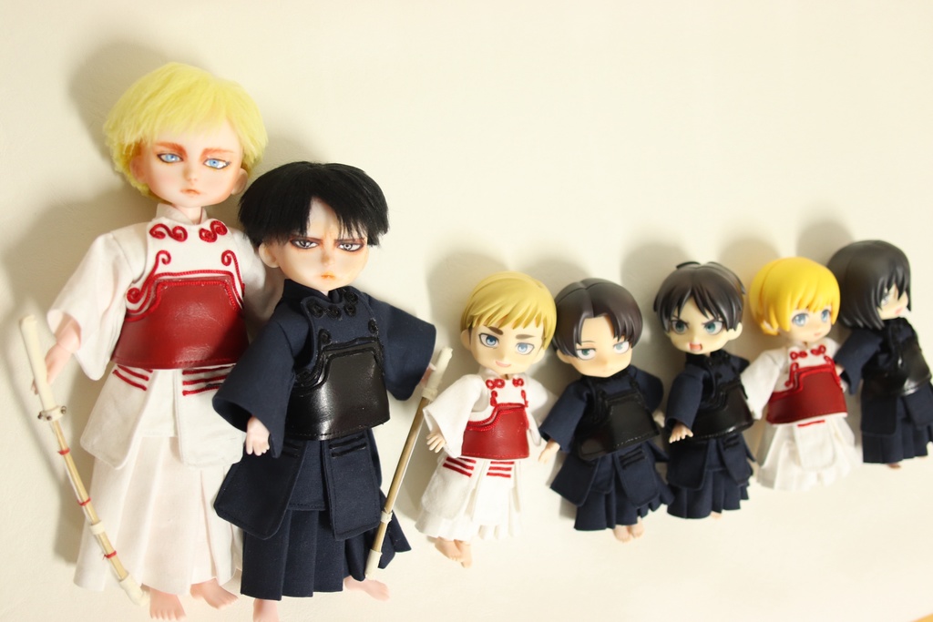 【剣道着+防具】オビツ11,ねんどろいどどーる身長調整,ミニパオラ,セリアドール15,19