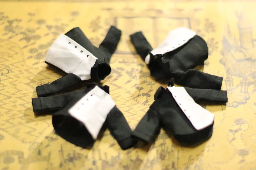 【白黒Yシャツ】薄手生地/オビツ11,ねんどろいどどーる身長調整,等