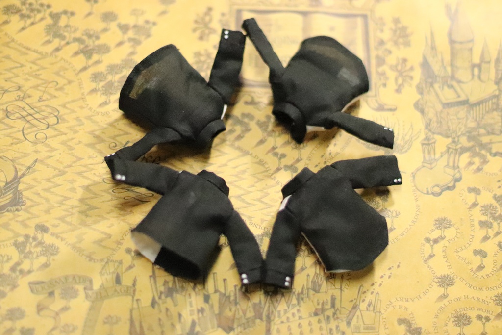 【白黒Yシャツ】薄手生地/オビツ11,ねんどろいどどーる身長調整,等