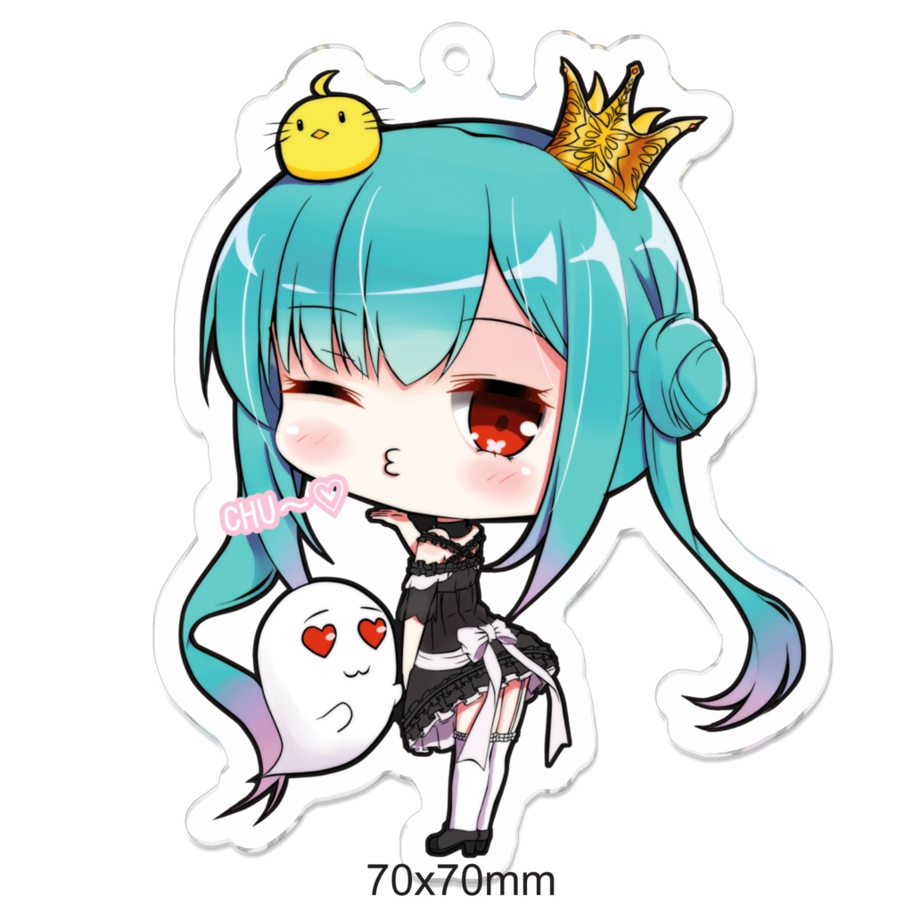 【非公式】潤羽るしあ アクリルキーホルダー 70x70mm