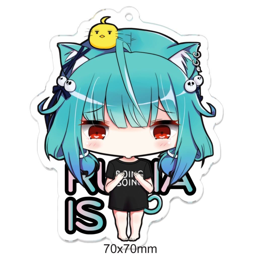 【非公式】潤羽るしあ アクリルキーホルダー 70x70mm