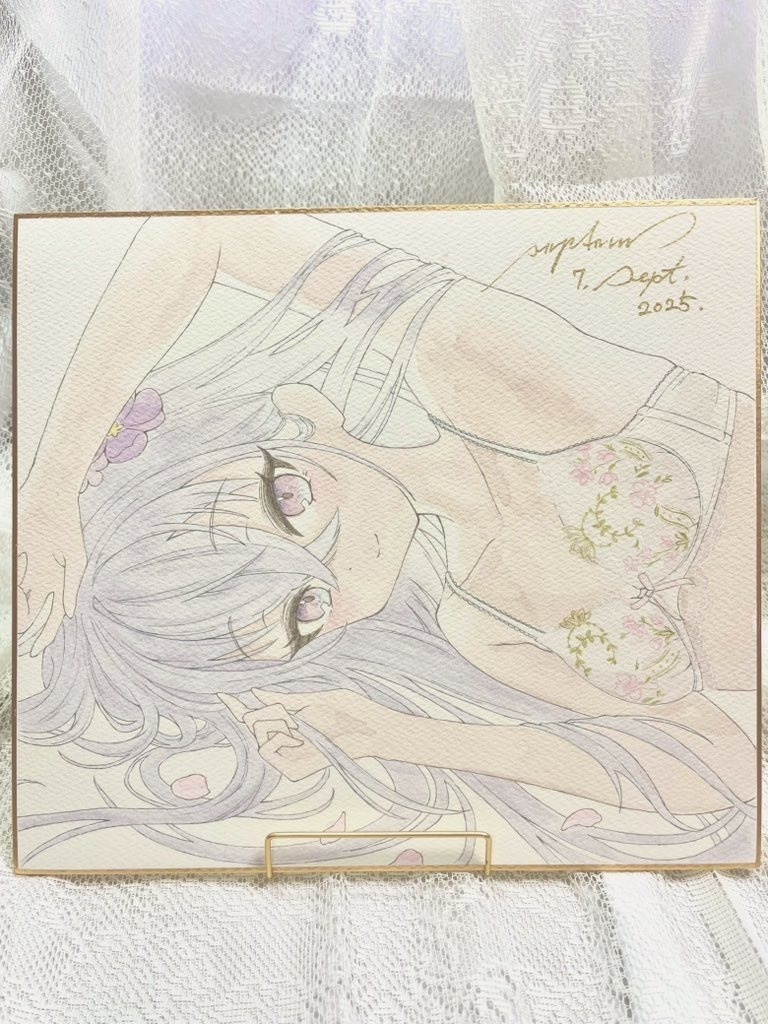 寝そべりアズサさん色紙