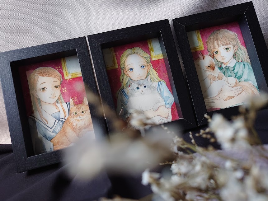 原画「猫と少女」