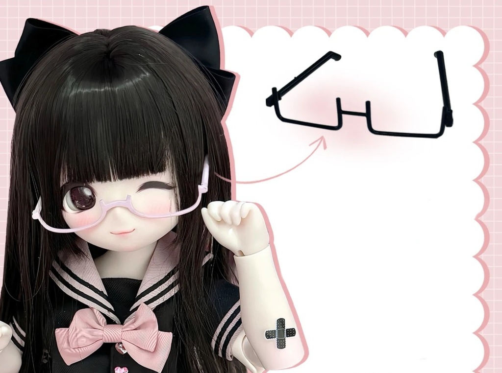 「受注」꒰がくいんにっき꒱「1/4ドール ハーフリム眼鏡」