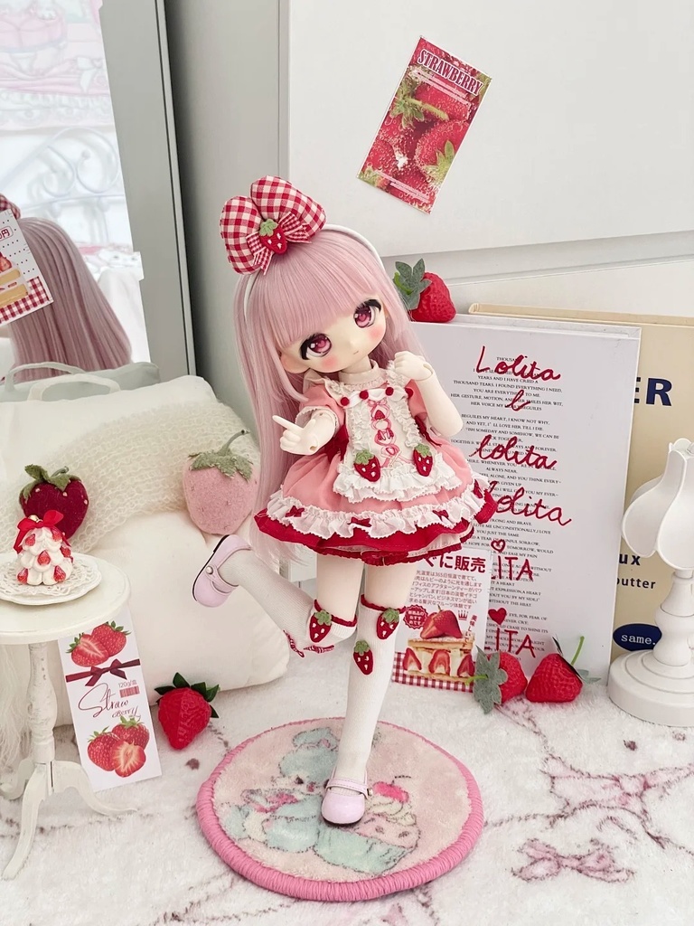 「通販」꒰ストロベリーケーキ🍰꒱「1/6ドール, 1/4ドール MDD, KUMAKO/OF」