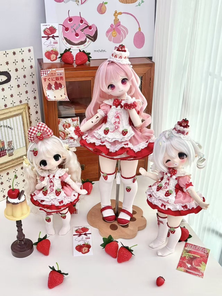 「通販」꒰ストロベリーケーキ🍰꒱「1/6ドール, 1/4ドール MDD, KUMAKO/OF」