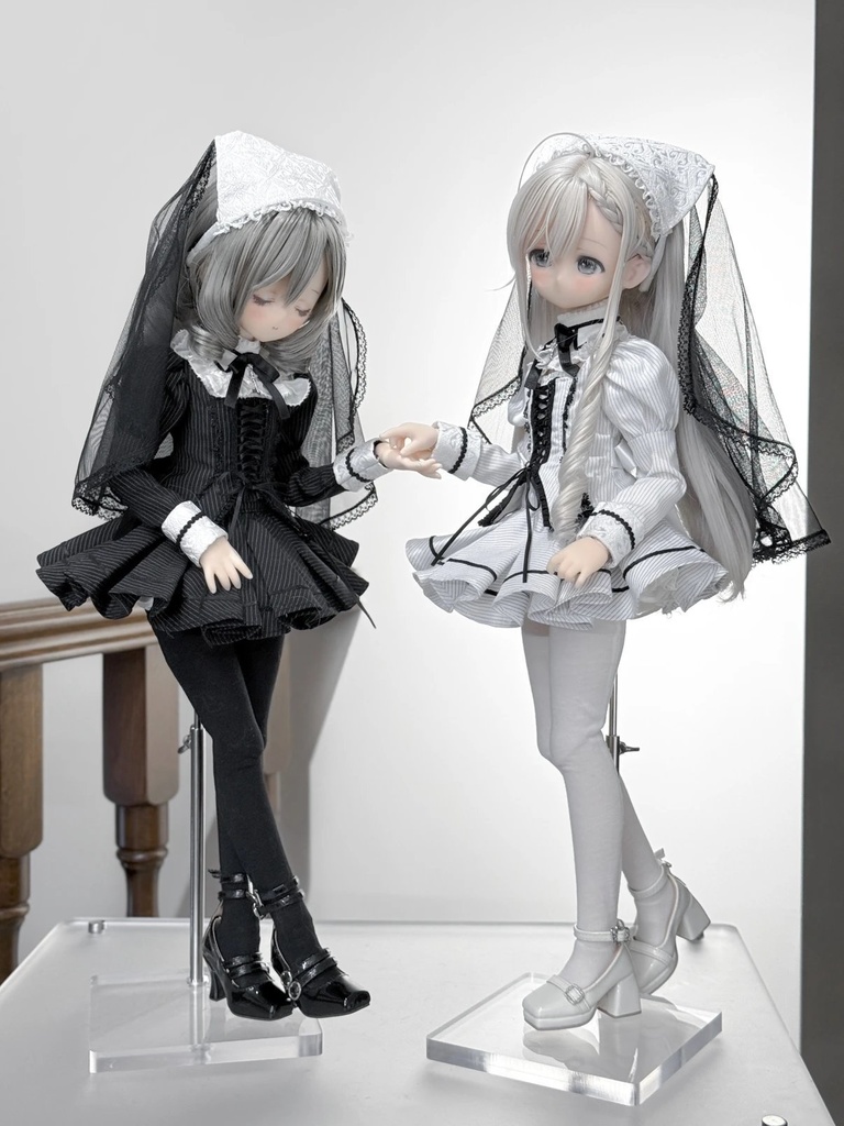 「受注」꒰黒と白聖女꒱「1/4ドール服 MDD/OF」