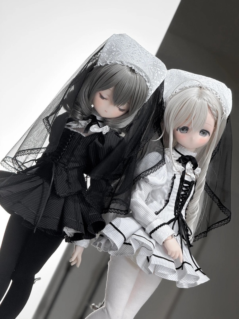 「受注」꒰黒と白聖女꒱「1/4ドール服 MDD/OF」