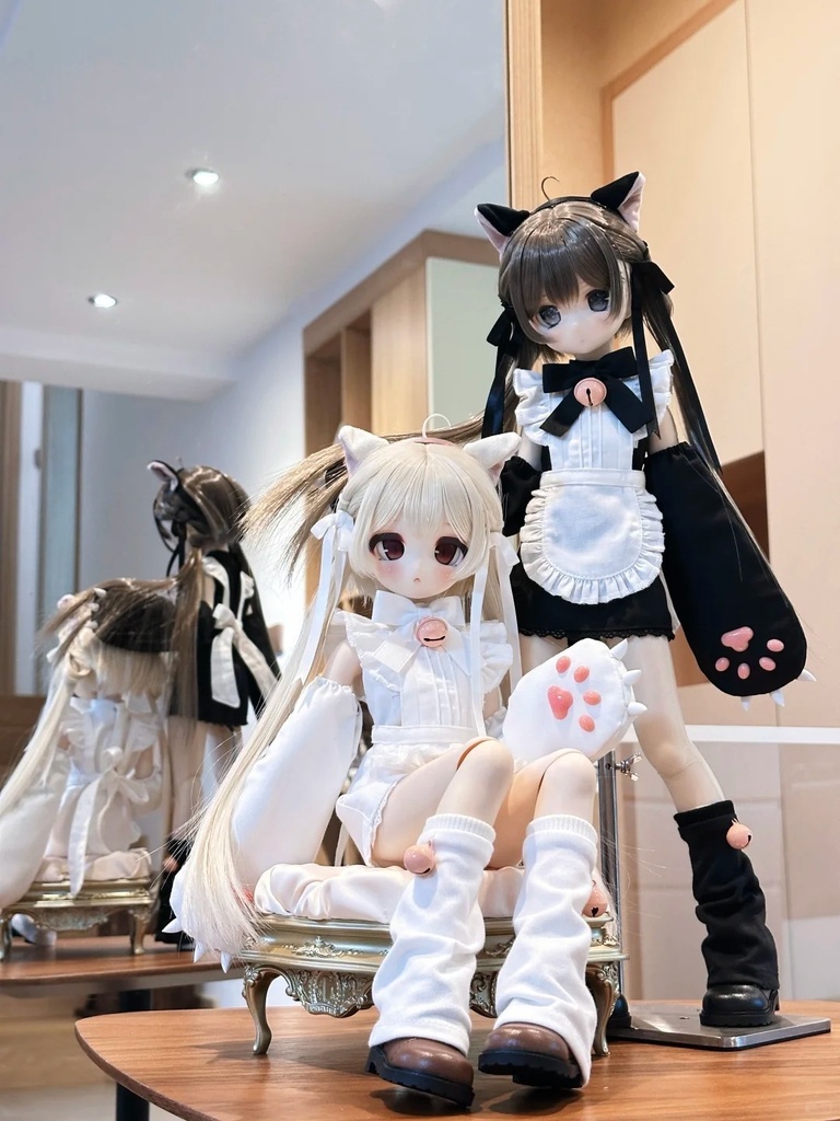 「在庫」꒰猫耳メイド꒱「1/4ドール服 MDD, KUMAKO, SDM/OF」