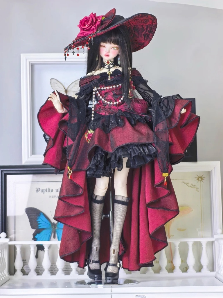 「受注」꒰黒い薔薇🖤꒱「1/4ドール服」
