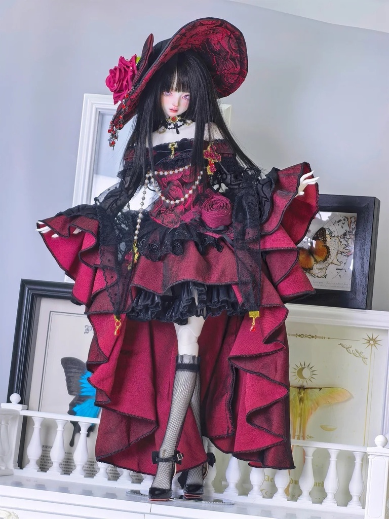 「受注」꒰黒い薔薇🖤꒱「1/4ドール服」