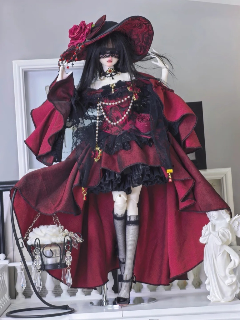 「受注」꒰黒い薔薇🖤꒱「1/4ドール服」