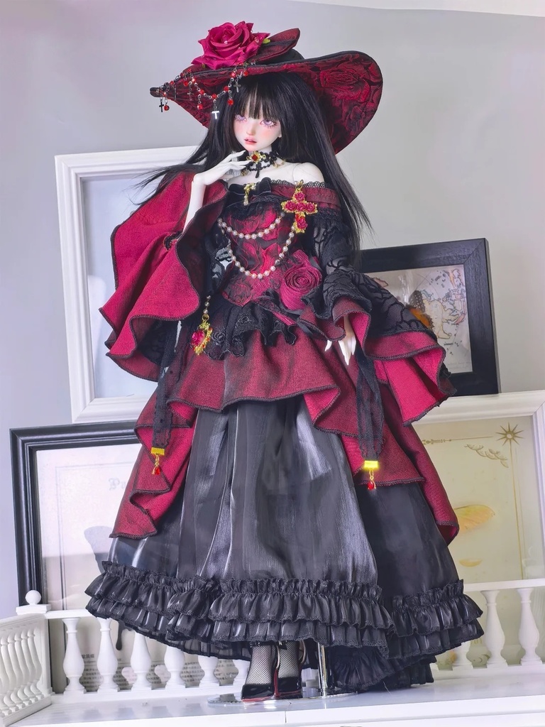 「受注」꒰黒い薔薇🖤꒱「1/4ドール服」