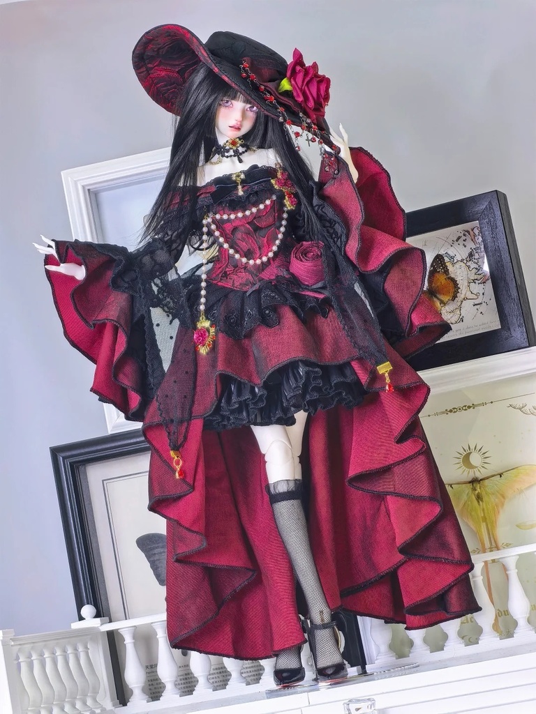 「受注」꒰黒い薔薇🖤꒱「1/4ドール服」