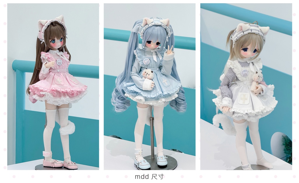 「受注」꒰十字ねこちゃん꒱「1/4ドール MDD, KUMAKO/OF」