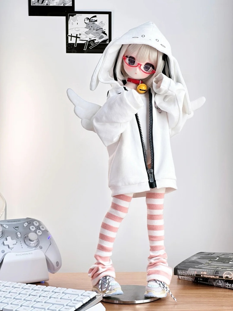 「受注」꒰天使うさぎ&悪魔ねこ꒱「1/4ドール服 MDD/OF」