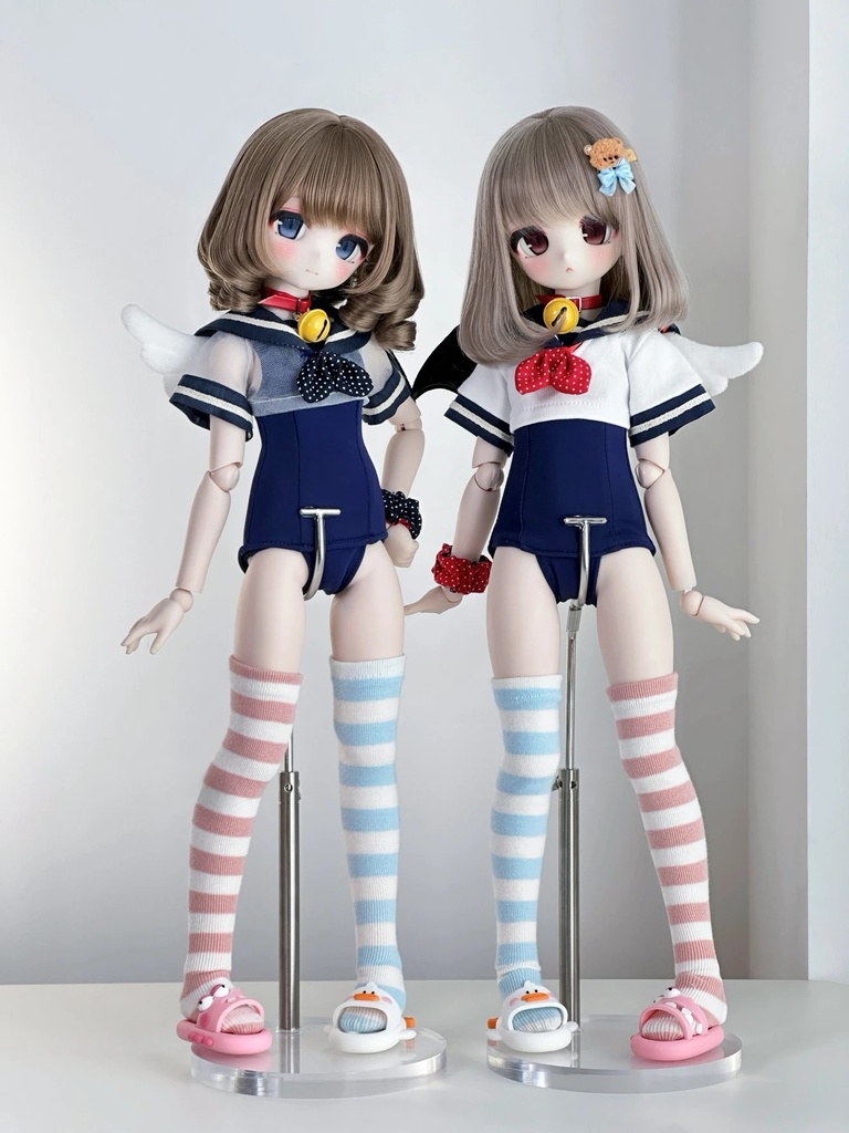 「新作受注」꒰天使うさぎ&悪魔ねこ꒱「1/4ドール服 MDD/OF」