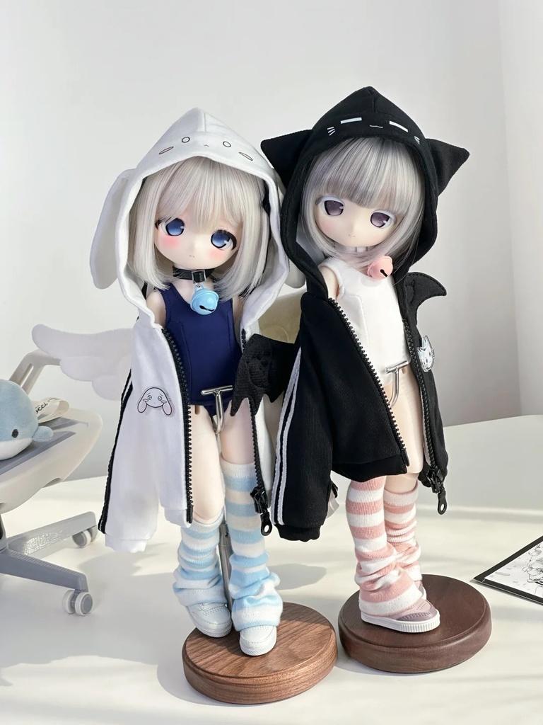 「新作受注」꒰天使うさぎ&悪魔ねこ꒱「1/4ドール服 MDD/OF」
