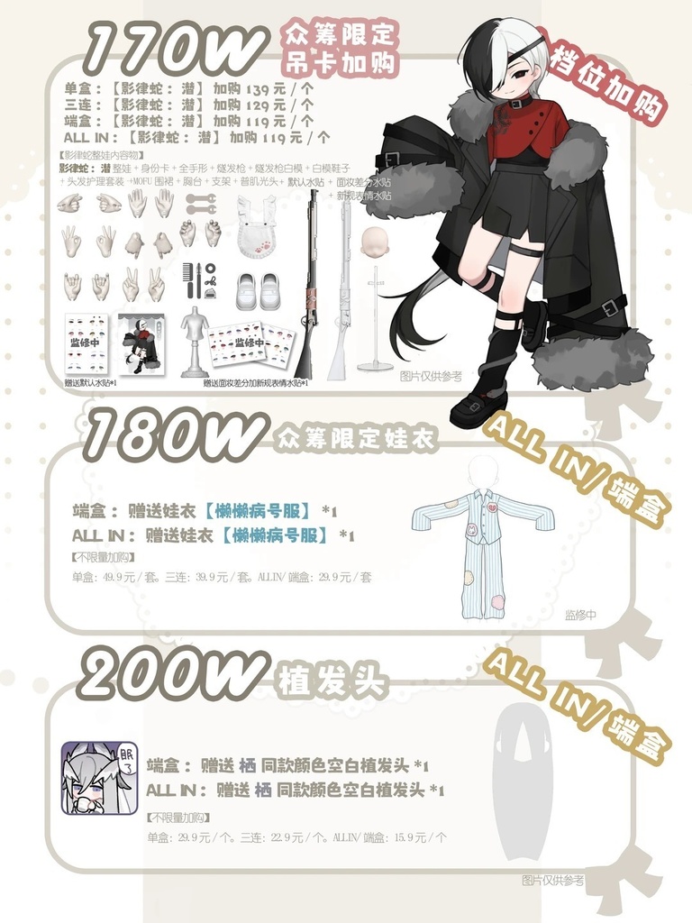 「受注」꒰眠る光MOFU💫꒱「1/6 BJD 植毛ドール」ブラインドボックス