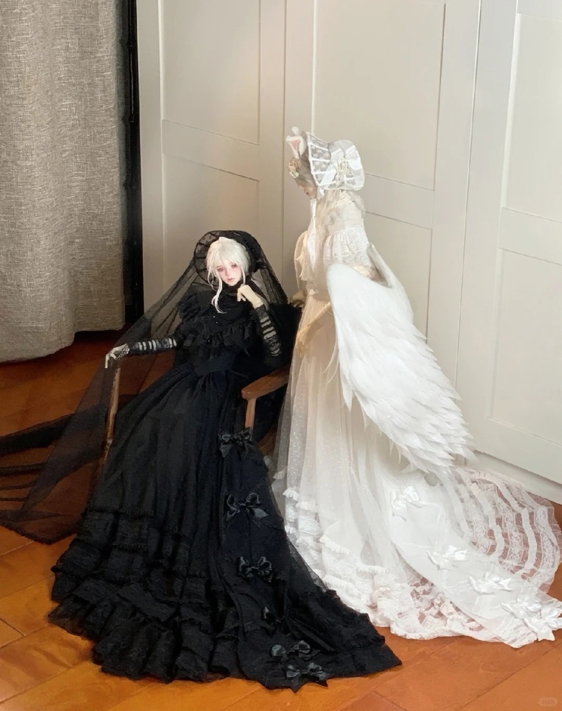 「受注」꒰白と影🤍🖤꒱「1/4ドール服 MDD, MSD, SDM/OF」